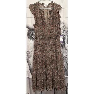 BB Dakota Steve Madden Maxi Dress Women's XXL Multicolor Floral Keyhole NWT